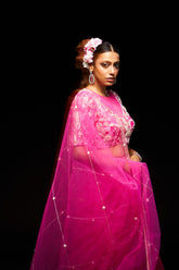 Zena lehenga set- hot pink